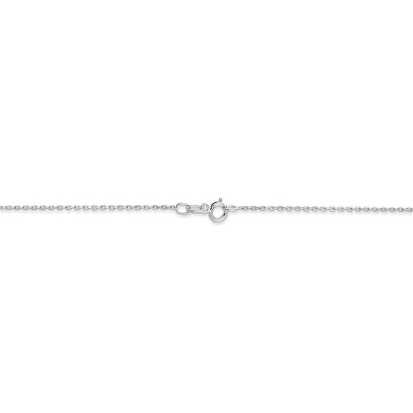 Children's 0.8mm, 10k White Gold, D/C Cable Chain Necklace, 14 Inch - Picture 4 of 8